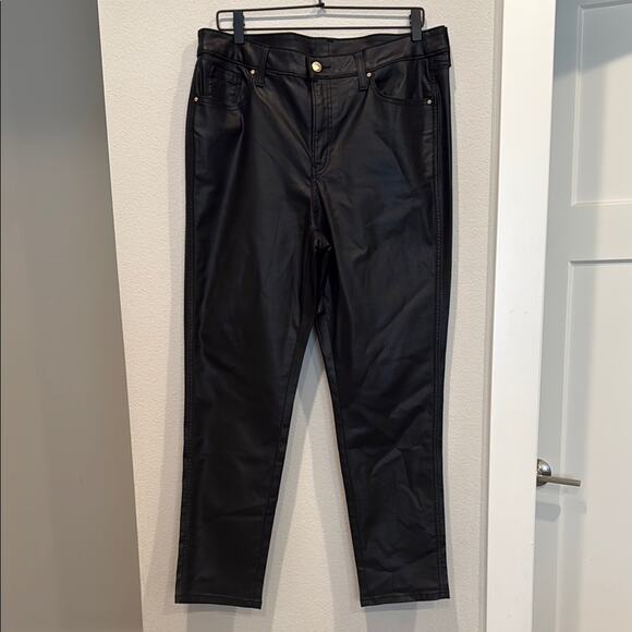 Chicos Black Coated Pants Size Large/14 - Picture 1 of 8